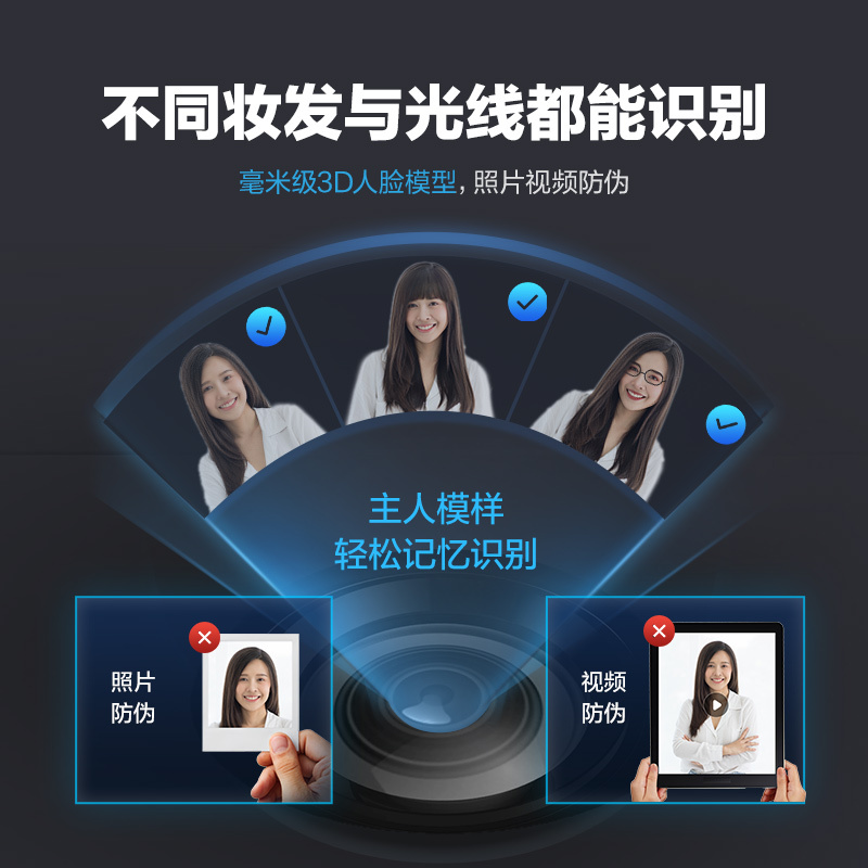 萤石智能锁DL31FVS全自动人脸识别锁 刷脸秒开可视对讲防盗门锁指纹锁电子密码锁