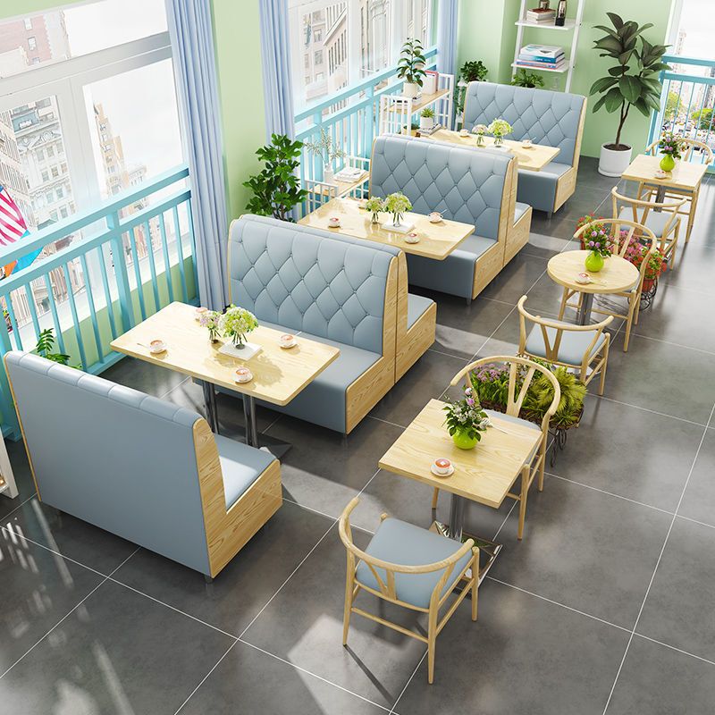 甜品店奶茶店茶餐厅餐饮家具桌椅沙发卡座餐厅靠墙卡坐沙发
