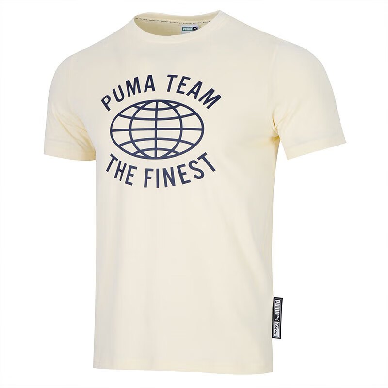 彪马(Puma)男装2023夏季新款运动服时尚印花宽松舒适休闲服棉质短袖圆领T恤 536956-41