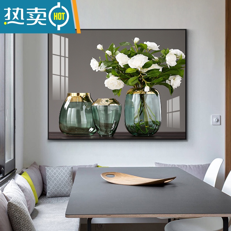 敬平电表箱装饰画免打孔客厅电闸盒配电箱遮挡总开关现代简约静物挂画装饰画 57206 55*45容纳横长45竖高35左推拉尊贵黑框TDT水晶