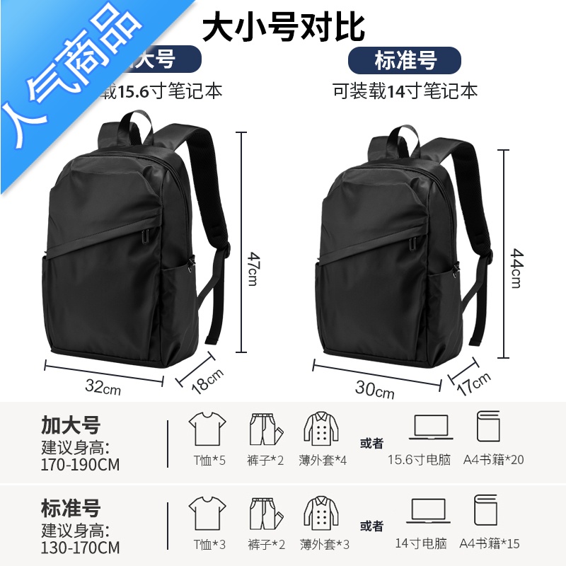 封后双肩包男士大容量电脑背包出差旅行包休闲防水大学生书包时尚潮流高清大图