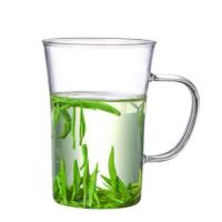 加厚玻璃茶杯泡茶月牙杯过滤一体绿茶男女创意办公喝水花茶杯 350毫升无过滤杯