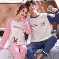 新款情侣睡衣女春秋季长袖男士棉质韩版休闲卡通家居服套装可外穿