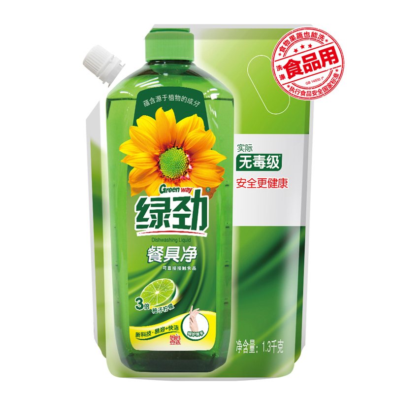 绿劲 新一代餐具净柚子柠檬袋装1.3.kg 威露士(Walch)出品