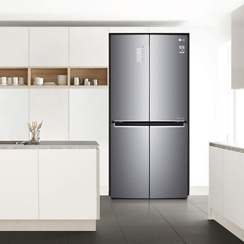 LG F521S11 530L升大容量 十字对开门冰箱 变频风冷无霜 智能除菌 家用双风系 速冻恒温 钛灰银色