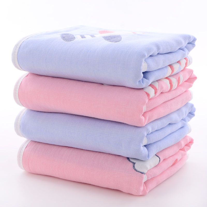 枕巾三层六层纱布纯棉枕巾成人提花情侣大枕巾儿童枕巾档枕巾