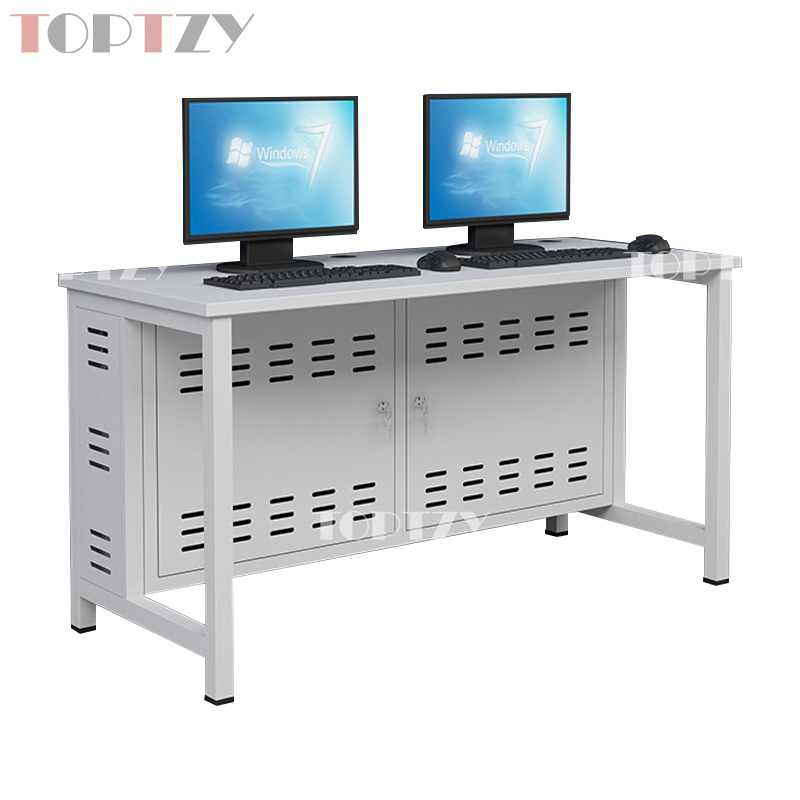 TOPTZY 钢架电脑桌培训桌机房电脑桌学习桌课桌 双人位B款