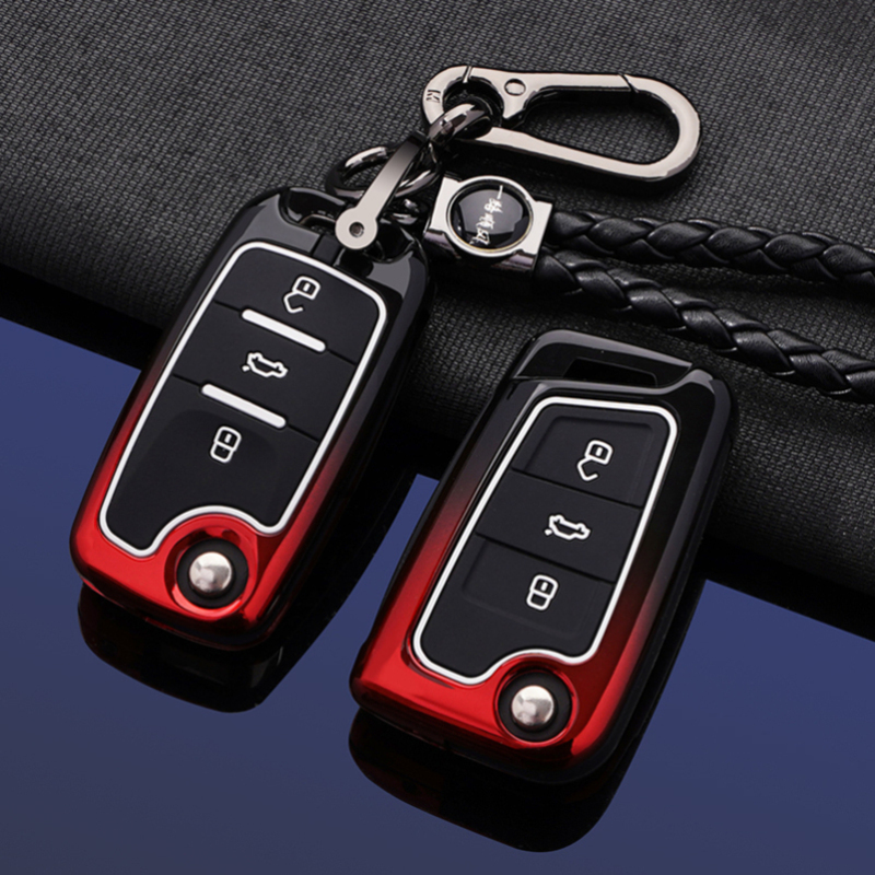 适用大众速腾钥匙套21款宝来高尔夫7朗逸plus金属车扣壳全包