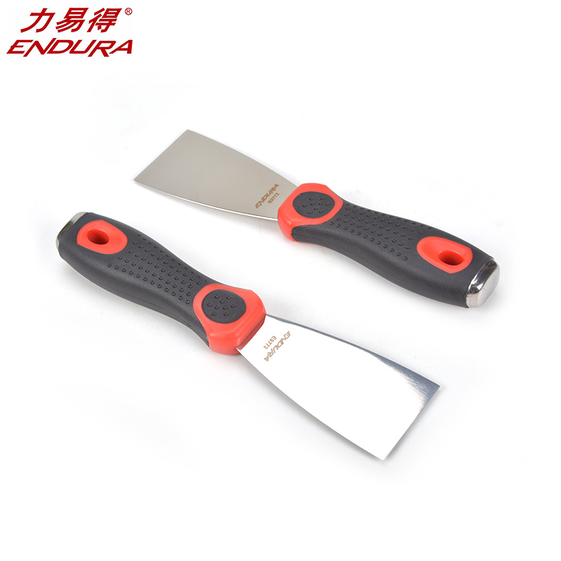力易得(ENDURA) 不锈钢塑柄油灰刀 铲子刮刀 4英寸100mm E9777(6把)
