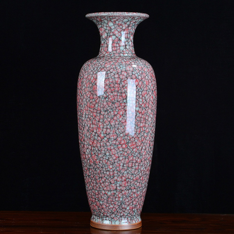 陶瓷大花瓶客厅落地仿古钧瓷现代中式瓷器家居装饰品摆件三维工匠富贵