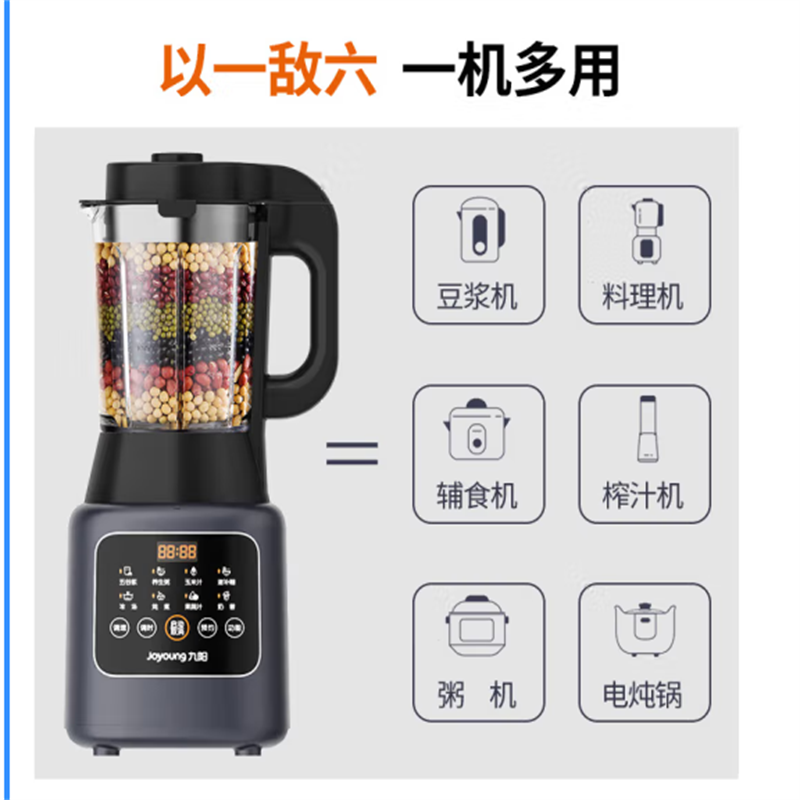 九阳（Joyoung）破壁机家用多功能双打豆浆机果蔬汁料理机L12-P153 单个价高清大图