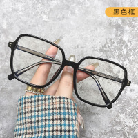 尚境新款TR90网红大框眼镜镜架时尚潮防蓝光眼镜近视眼近视镜镜框 黑色