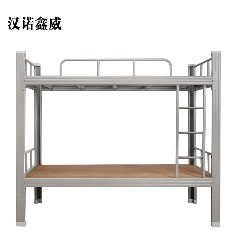 汉诺鑫威铁架床钢木床宿舍床灰色加厚型2000X900含床板[工厂现做 7天内发货]