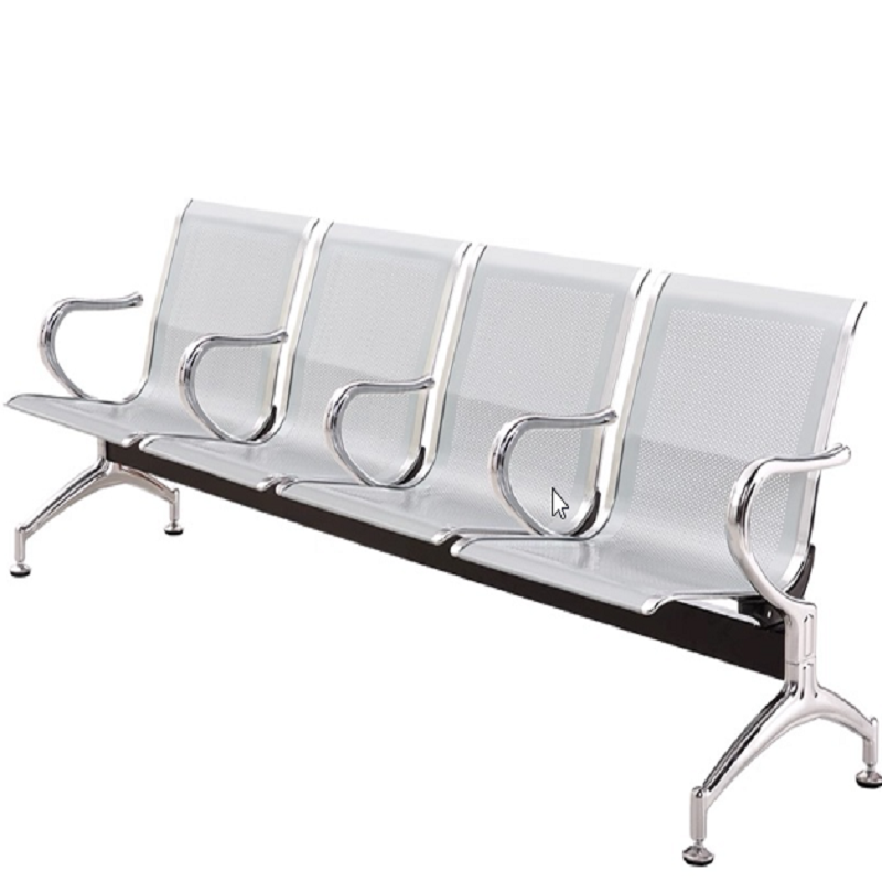 苏宁宜品连排座椅 4人位,座位之间带扶手钢制,银灰色高清大图