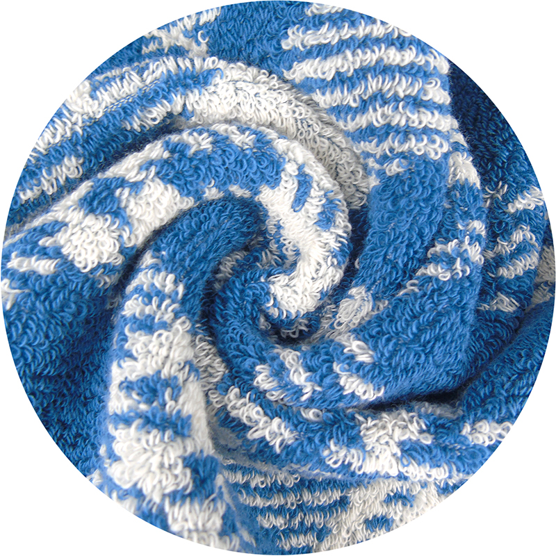 莺歌时尚超柔系列提花双线格毛巾75*35(咖,蓝二色120g*2两条装)盒 6976437741264高清大图