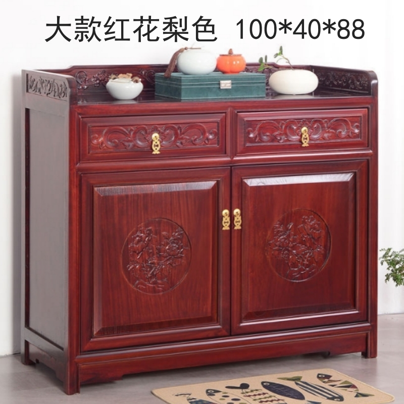 白寅 BY-CSG-002 大款红花梨色 茶水柜 100*40*88(单位:个)高清大图