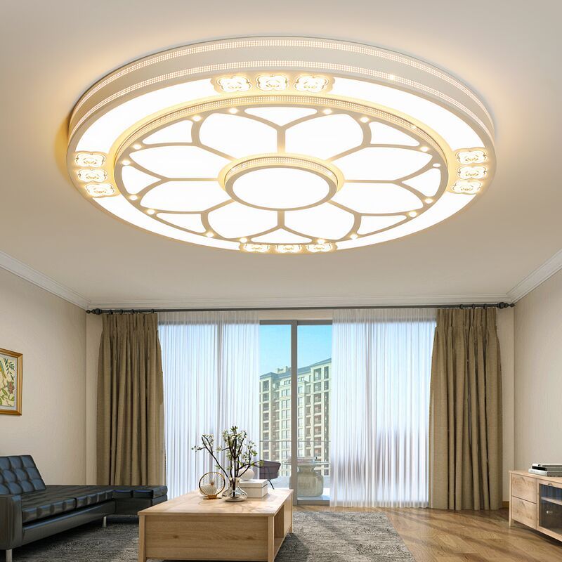 大客厅灯2021年新款圆形大灯led吸顶灯大气简约现代家用花型1.2米