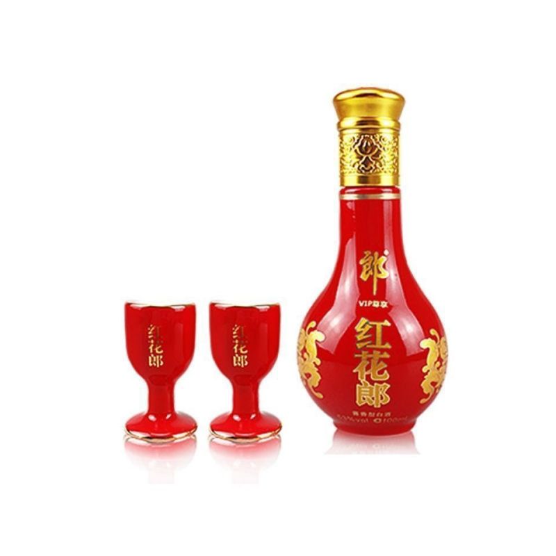 郎酒 红花郎小酒礼盒装53度100ml装 带两杯子酱香型 白酒