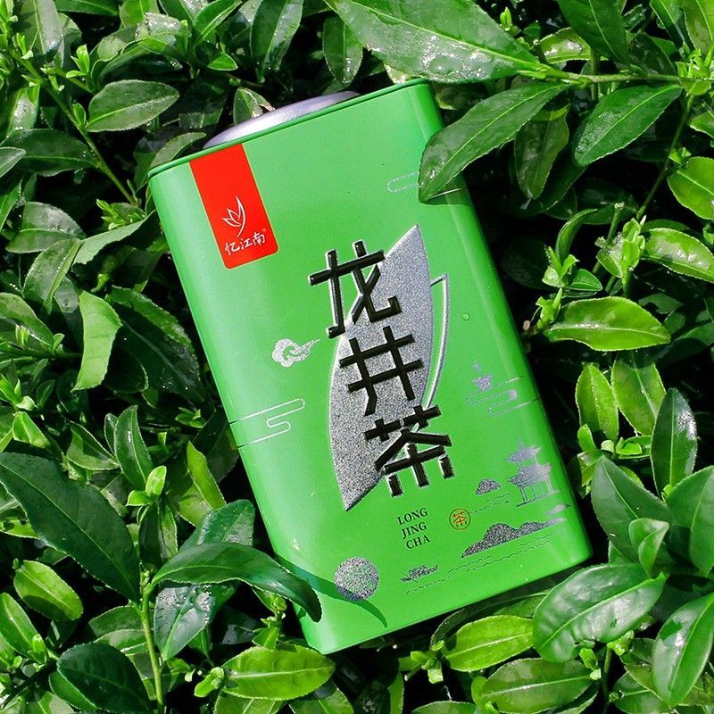 忆江南 茶叶一级龙井茶明前绿茶浓香型手工炒青绿茶罐装125g绿方罐龙井高清大图