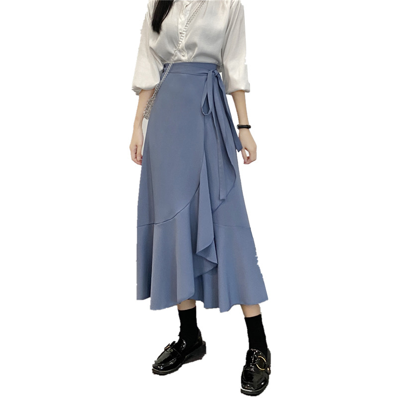 恋名媛半身裙女夏大码胖mm一片式中长款高腰显瘦遮胯裙不规则包臀鱼尾