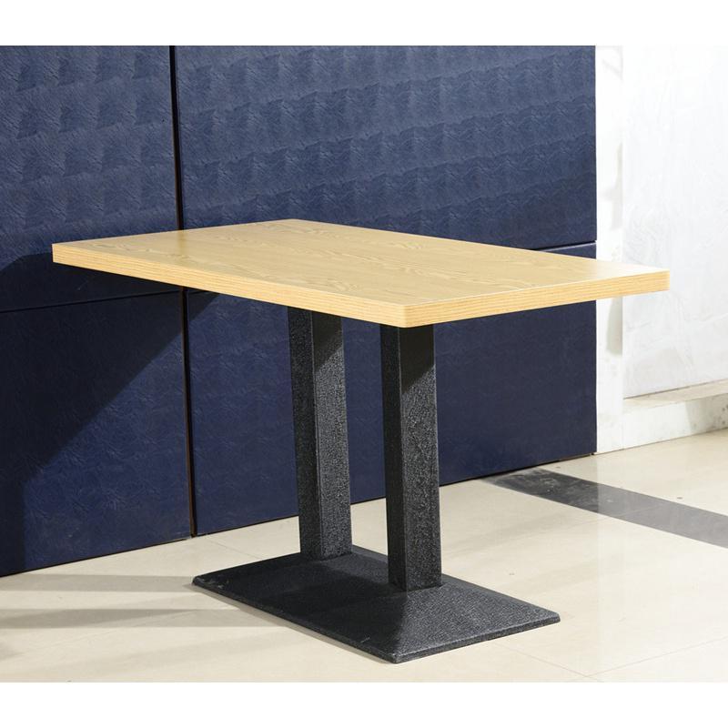 BONJEAN仿实木铁艺牛角椅食堂餐厅麻辣烫面馆奶茶小吃饭店快餐桌椅组合 120*60厘米原木色