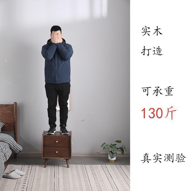 森美人全实木床头柜简约现代卧室小型迷你储物柜时尚两抽纯实木北欧高清大图
