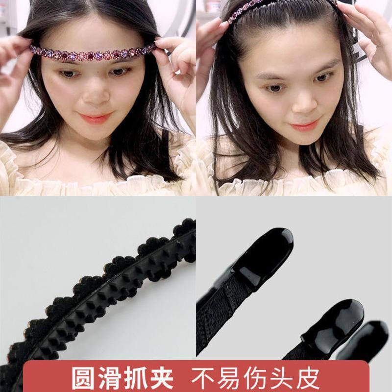 发箍女水钻带齿头箍夹子韩国简约压发防滑发夹成人发卡水晶短头饰 海之蓝064