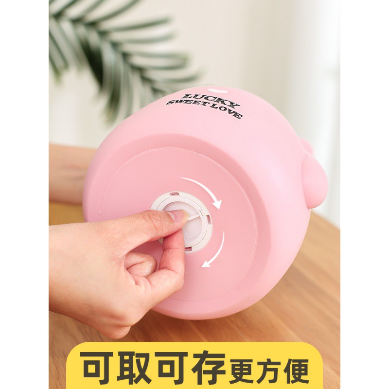 存钱罐儿童不可取网红储蓄罐钱罐只进不出女生可爱创意大容量防摔 三维工匠 中号兔子卡其色高清大图