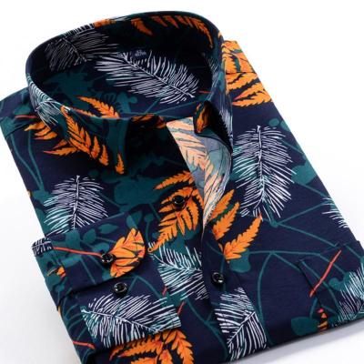 226085 XXL (42) Men’s Lapel Casual Print Versatile Shirt男士休闲