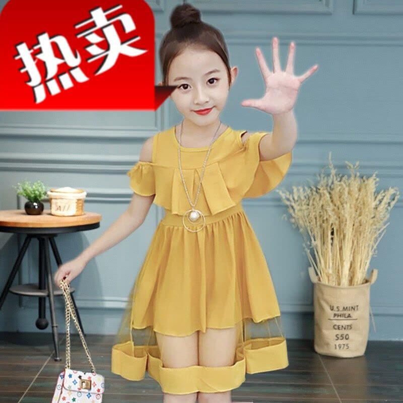 乐巴娘5大童女装6夏装7女童连衣裙8小学生10儿童12岁夏天女孩雪纺裙子15图片