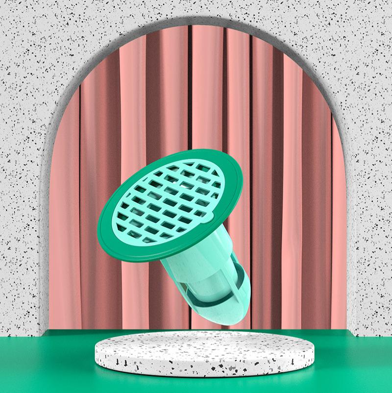 地漏防臭器下水道防臭盖堵口器防反味神器防反水卫生间AB--绿色子弹头防臭地漏--（单个装）