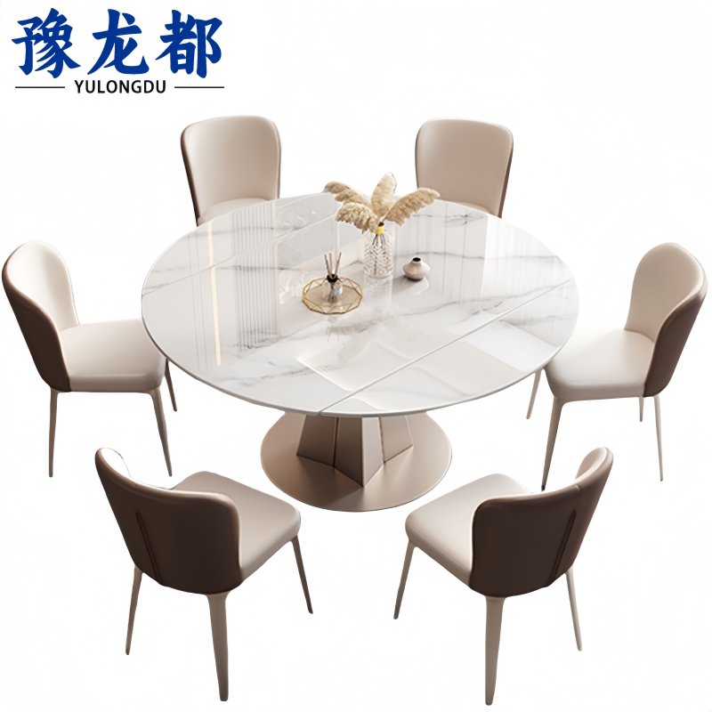 豫龙都 餐桌一桌六椅 套高清大图