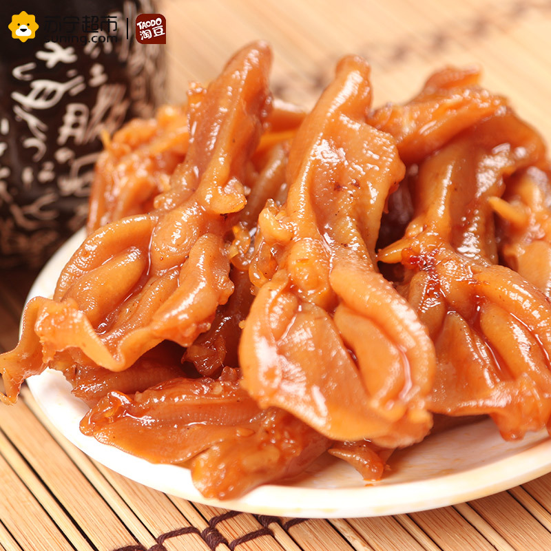 淘豆麻辣味无骨鸭掌108g卤味肉类去骨鸭爪熟食零食小吃