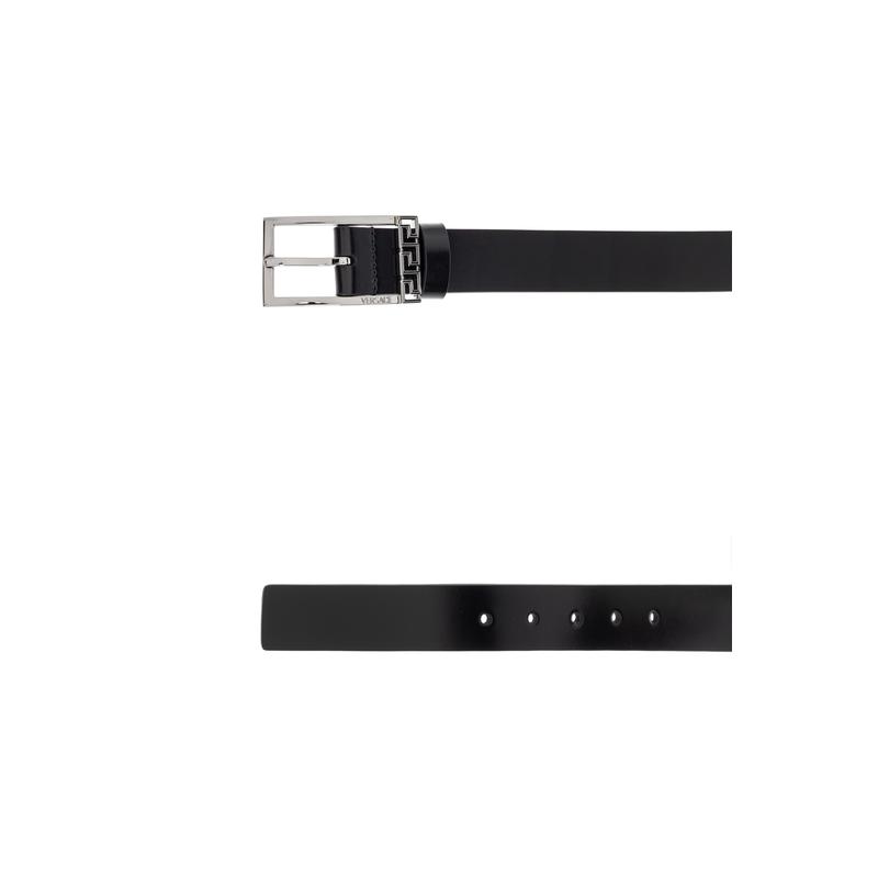 Versace【当季新品】男式皮带简约经典黑色宽版商务休闲高清大图