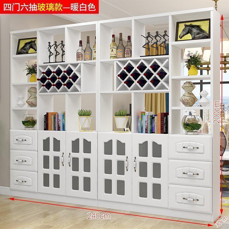 森美人玄关进隔断鞋柜现代简约厅间厅柜客厅装饰餐厅屏风置物架酒柜 4门6抽【下单备注颜色】一有玻璃组装框架结构