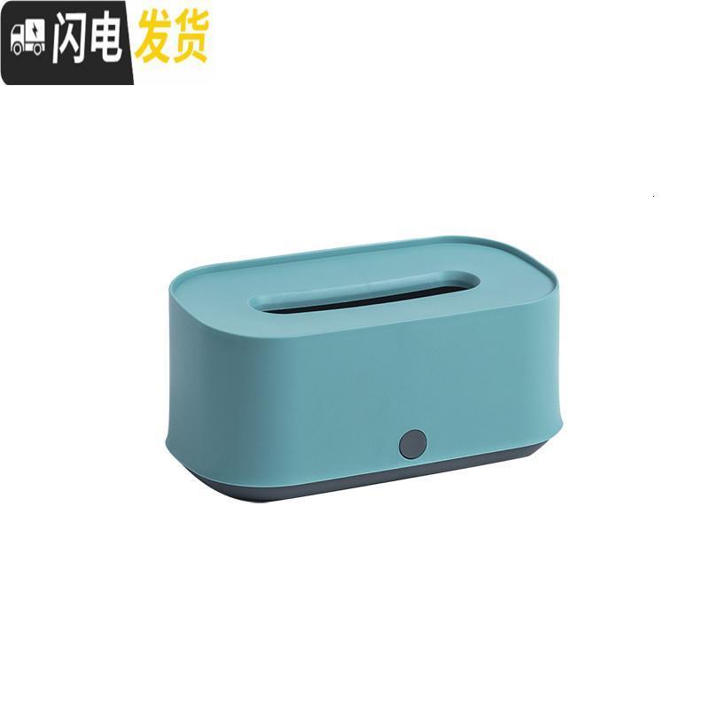 三维工匠创意纸巾盒北欧风ins家用多功能客厅茶几收纳盒装纸巾抽纸盒_549 菘蓝色
