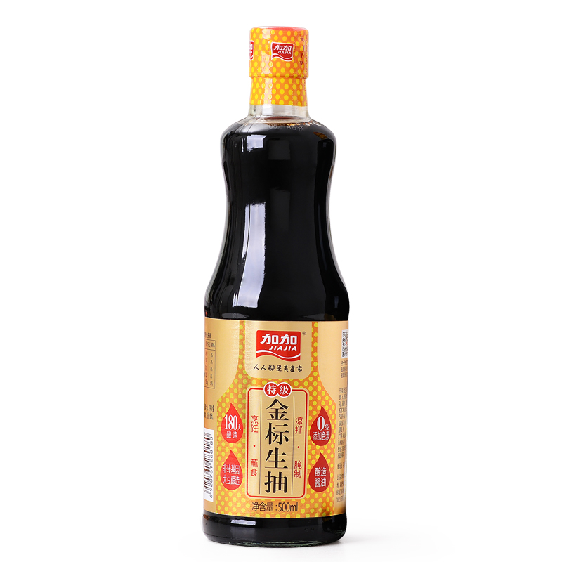 加加 特级金标生抽500ml 酿造酱油 炒菜火锅调味品