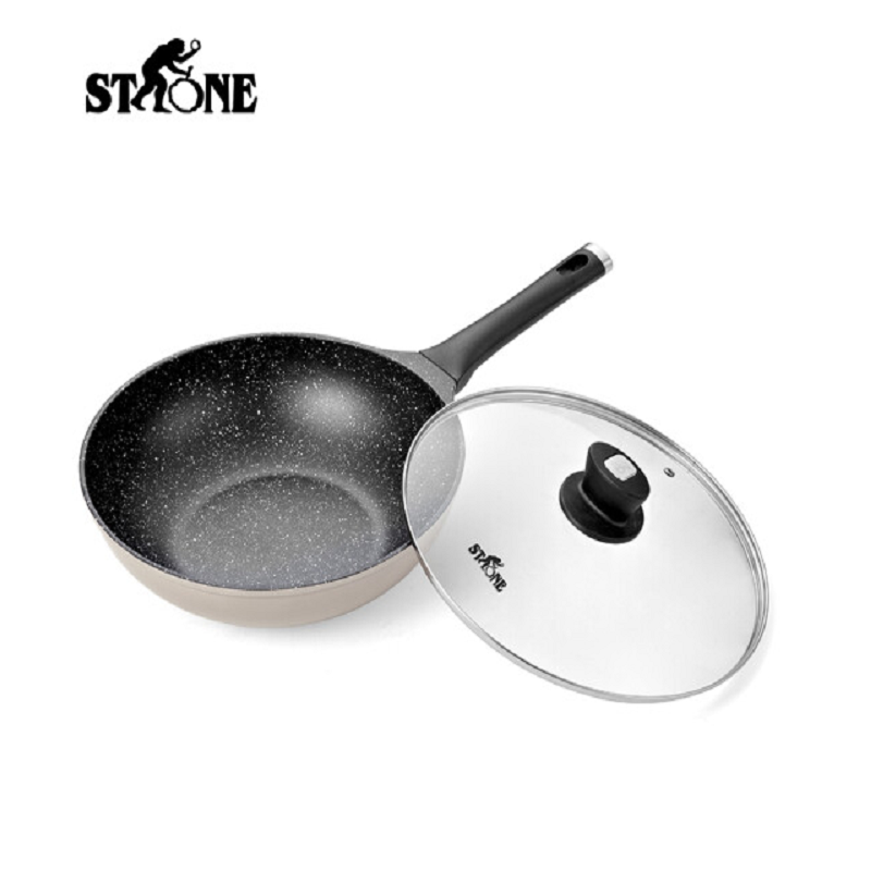 司顿(STONE)司顿30CM麦饭石色铝铸不粘炒锅STH074单个装