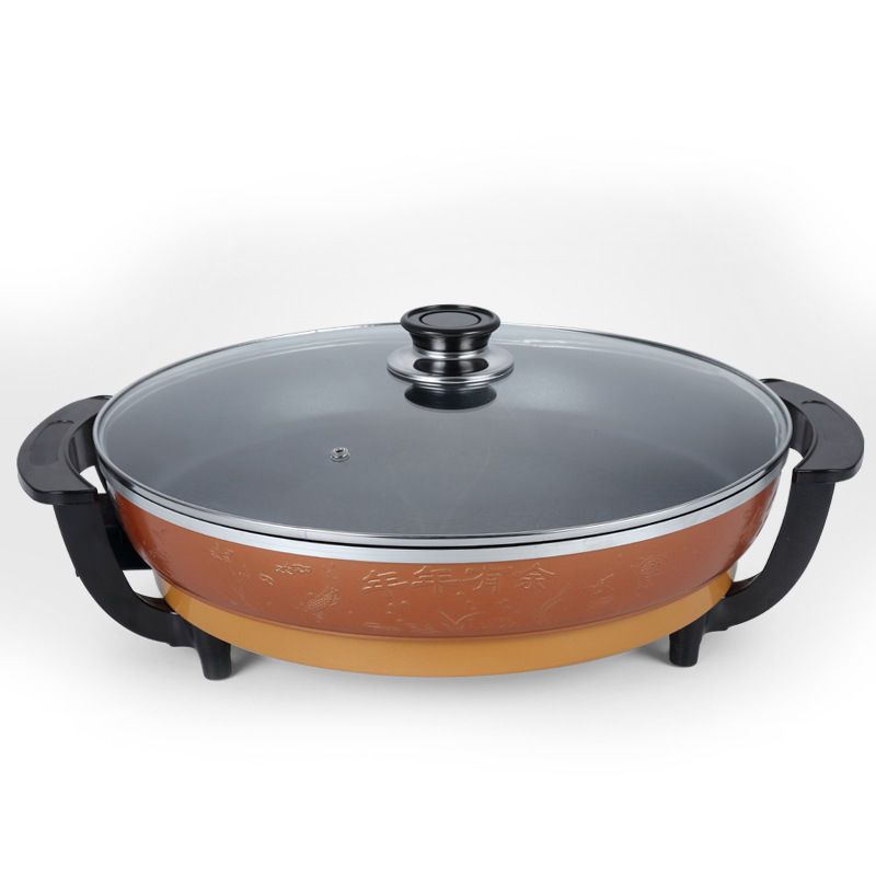 多功能电煎锅单面电饼铛烙饼锅水煎包锅煎烤机煎饼锅特大加深网红40cm