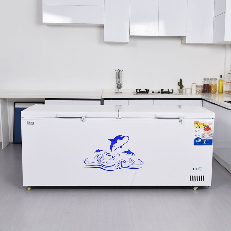 大冰柜商用大容量保鲜冷冻两用铜管卧式冰箱冷柜超大单双温家用Y9|1028单温长2.15米宽0.83米 精铜管