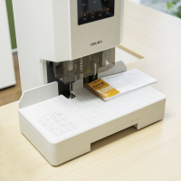 得力(deli)14608自动打孔凭证装订机白色 装订厚度35mm 电动机财务会计热熔胶铆管胶装机 办公财务装备 装订器