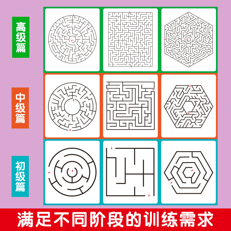 迷宫训练游戏书[全套3册] [正版]3册 迷宫游戏思维逻辑专注力训练记忆力观察力数独益智早教玩具书籍 迷宫书儿童3-6岁高清大图
