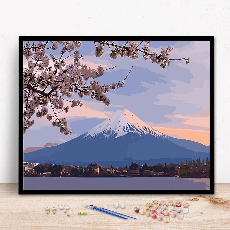 diy数字油画减压画人物动物卡通动漫填色画涂色油彩画手工装饰画 266-偷看猫 40*50cm不带内框