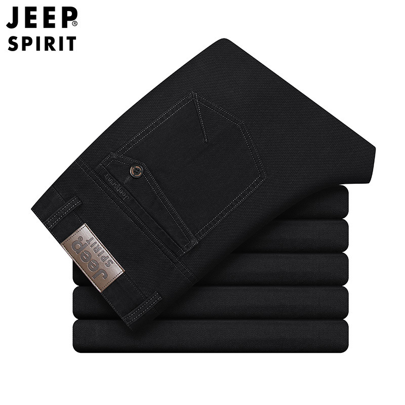 JEEP SPIRIT吉普男装男裤子男秋冬男士休闲裤宽松直筒休闲工装棉长裤高清大图