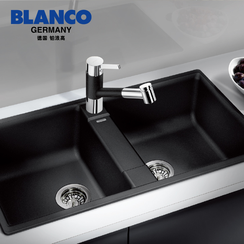 德国铂浪高blancozia9花岗岩水槽厨房洗菜盆石英石双槽516686预定货期