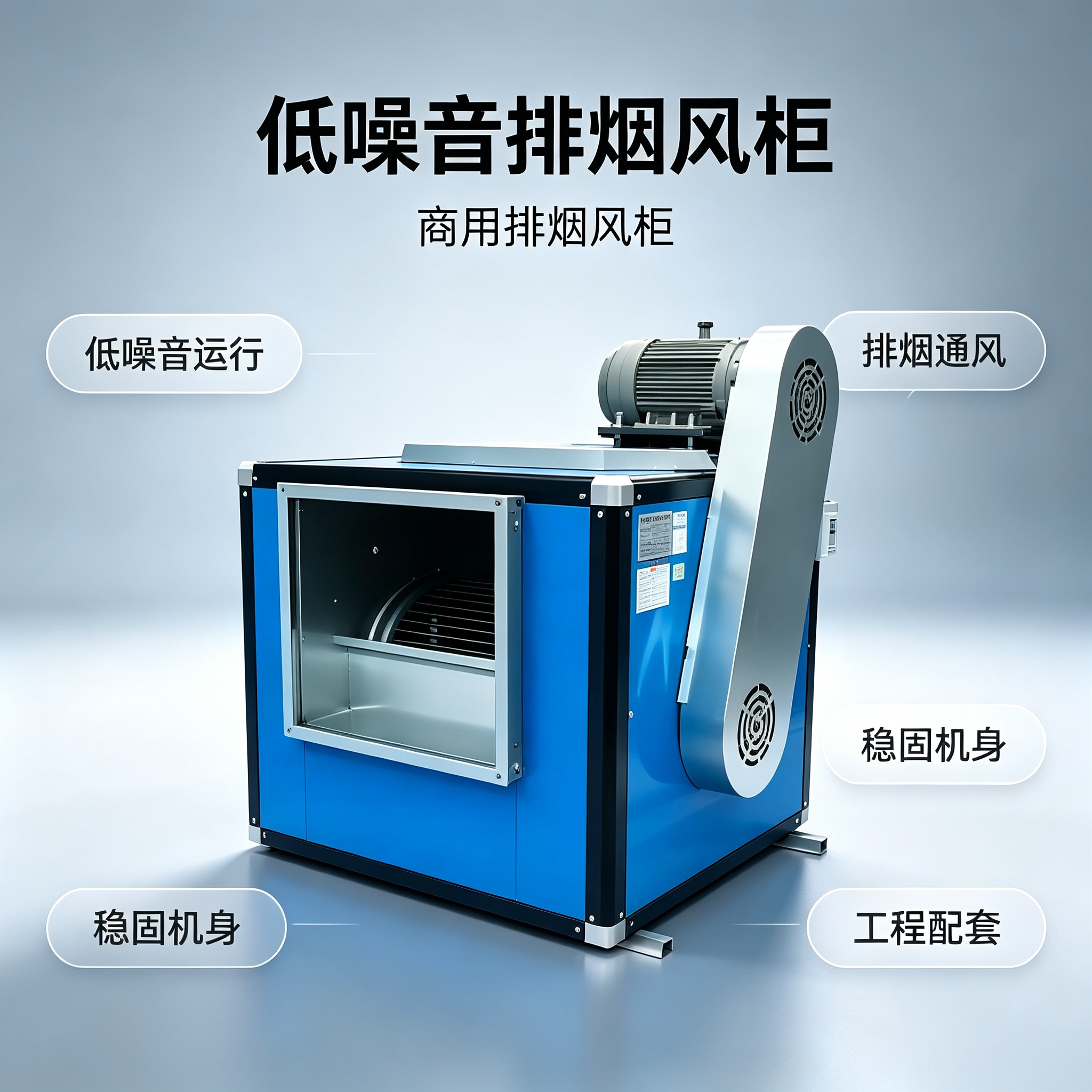 优迈克 YMK-TDY300 低噪音排烟风柜 3kw 单位:台 蓝色高清大图