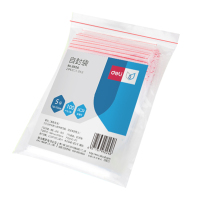 得力3024自封袋(透明)-5号(100个/包)130x100mm防水防尘防潮食品保鲜收纳PE透明密封袋