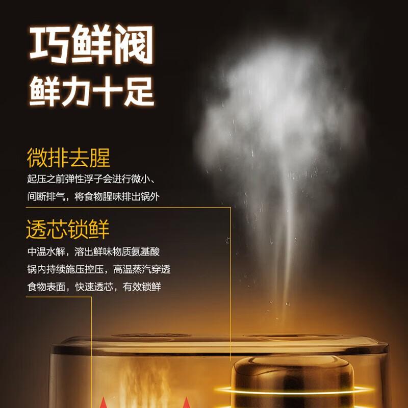 美的(Midea)电压力锅高压锅4-6人5L大容量家用不锈钢多功能自动排气智能调压不粘内胆 EYL5041