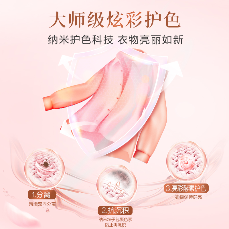立白大师香氛洗衣粉5.2斤超大袋护色防串色护衣留香高清大图
