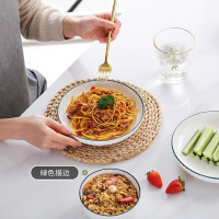 洁雅杰釉下彩简约陶瓷餐具套装霜华餐具碗具盘子碟子整套家用微波炉适用 霜华12件套(4人食)